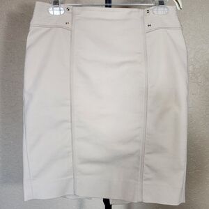 White House Black Market Elegant Cream Pencil Skirt